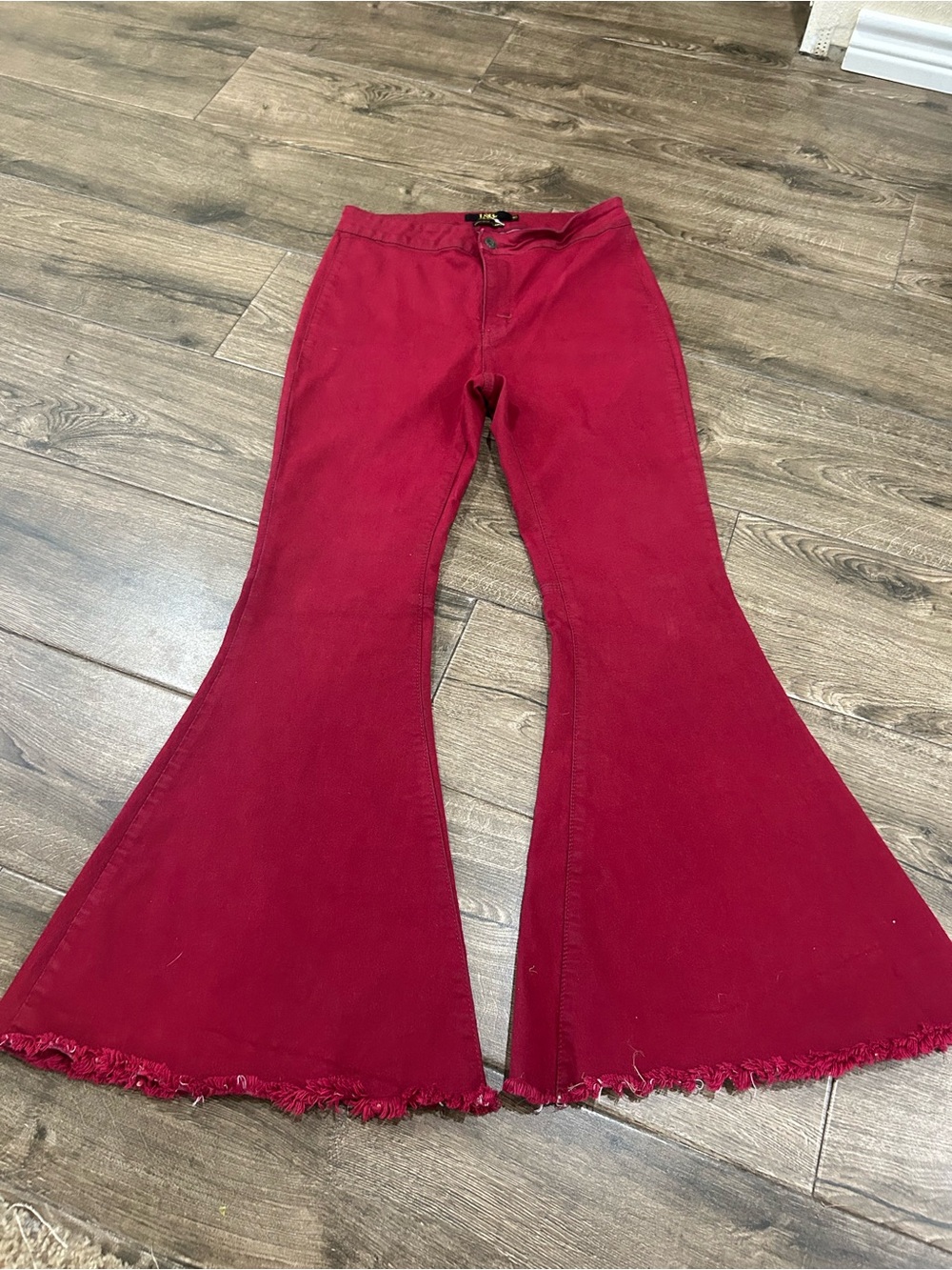 Lucky and Blessed Women's Red Flare Jeans - High Waist Flared 10